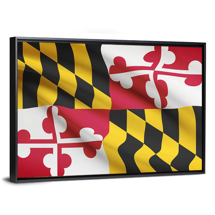 Maryland State Flag Wall Art as a framed canvas