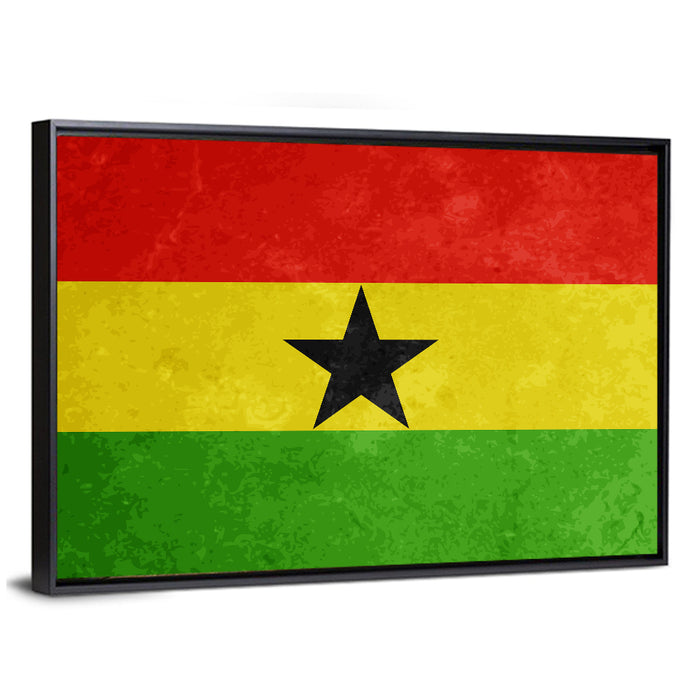 Ghana Flag with Centered Black Star Wall Art as a framed canvas