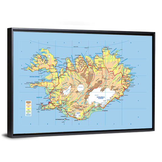 Iceland Map Wall Art