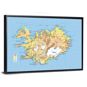 Iceland Map Wall Art