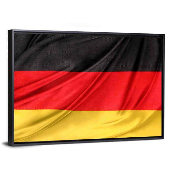 Draped German Flag Wall Art as a framed canvas