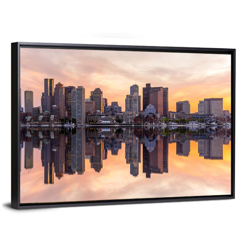 Boston Harbor Skyline at Dusk Wall Art