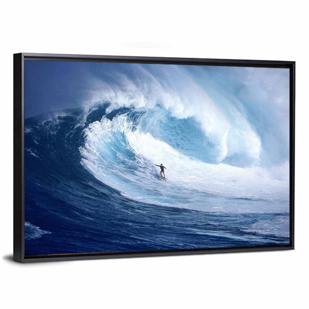 Surfer in Barrel Wave Wall Art