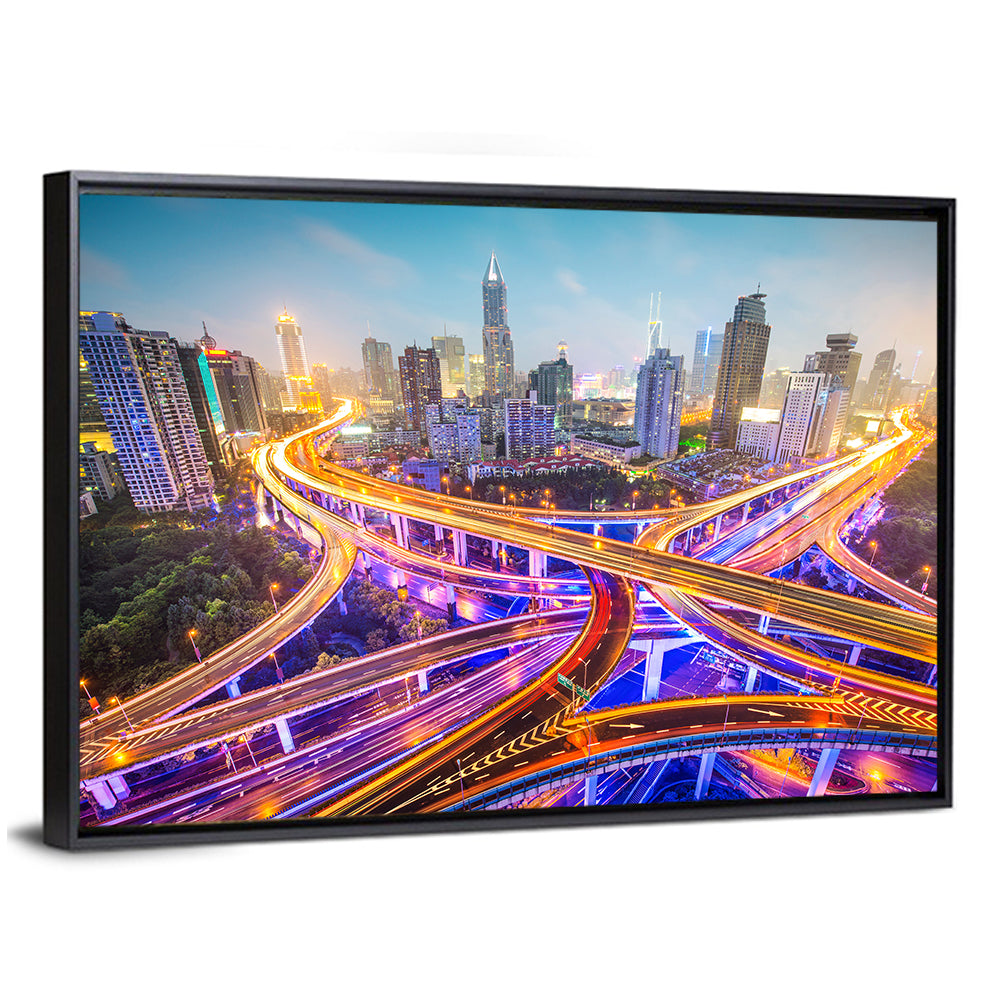 Shanghai Highway Skyline Wall Art