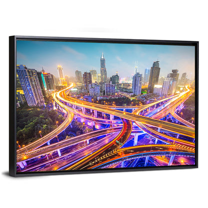 Shanghai Highways Skyline Wall Art