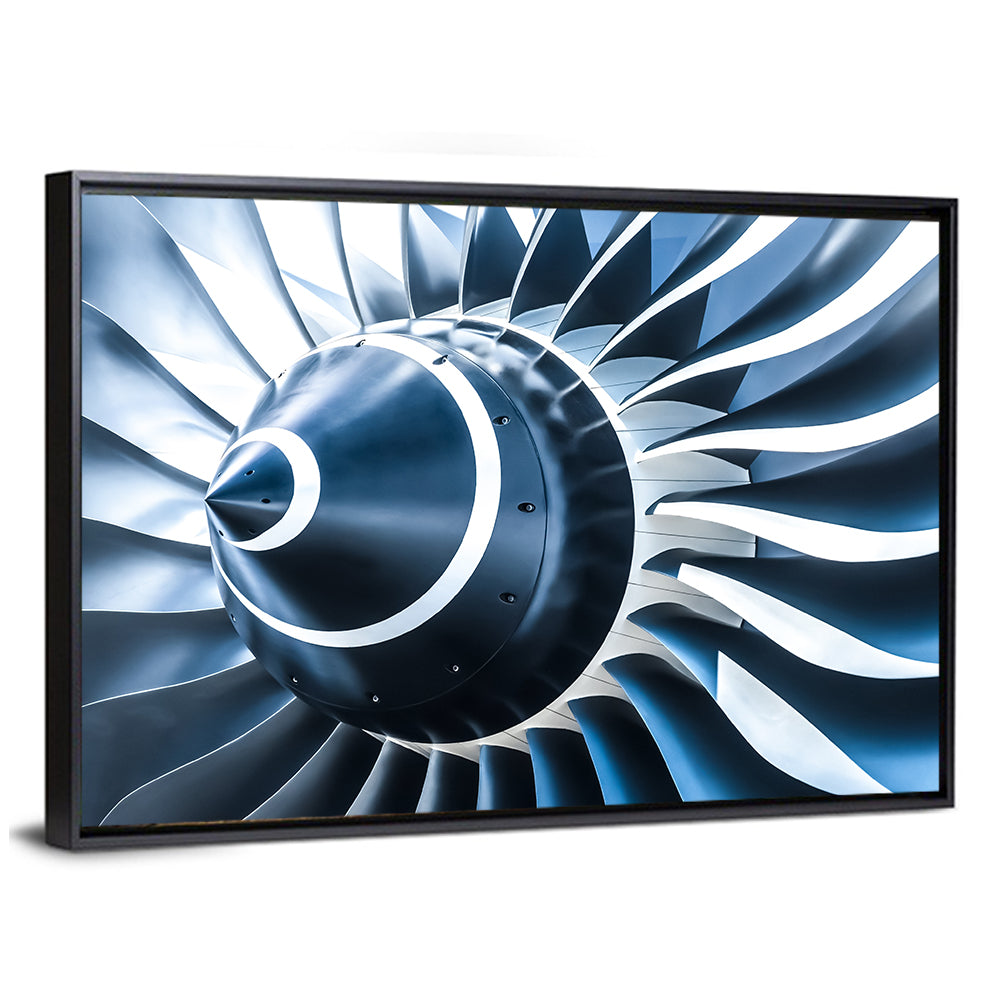Blue Jet Turbine Blades Closeup Wall Art
