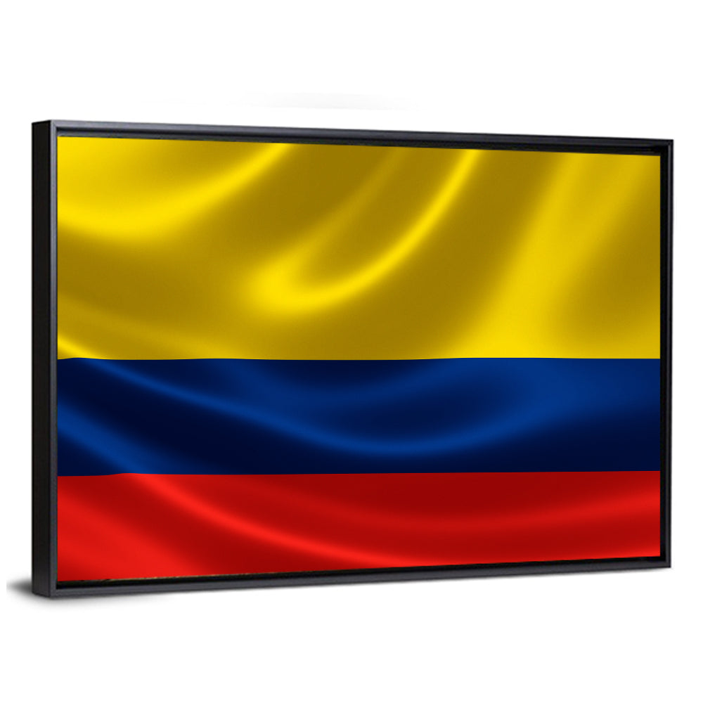 Colombian Flag with Rippling Texture Wall Art
