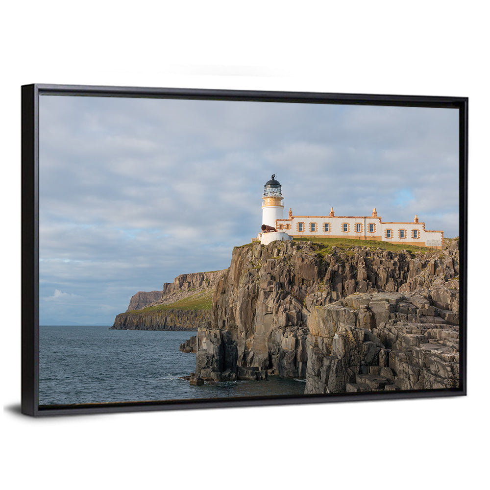 White Lighthouse on Neist Point Cliffs Wall Art