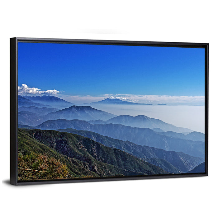 Big Bear Mountain Range Wall Art as a framed canvas