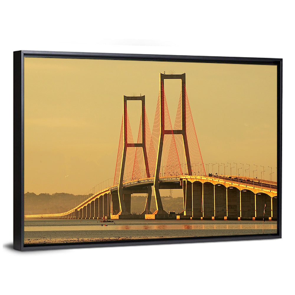 Suramadu Bridge at Golden Hour Wall Art