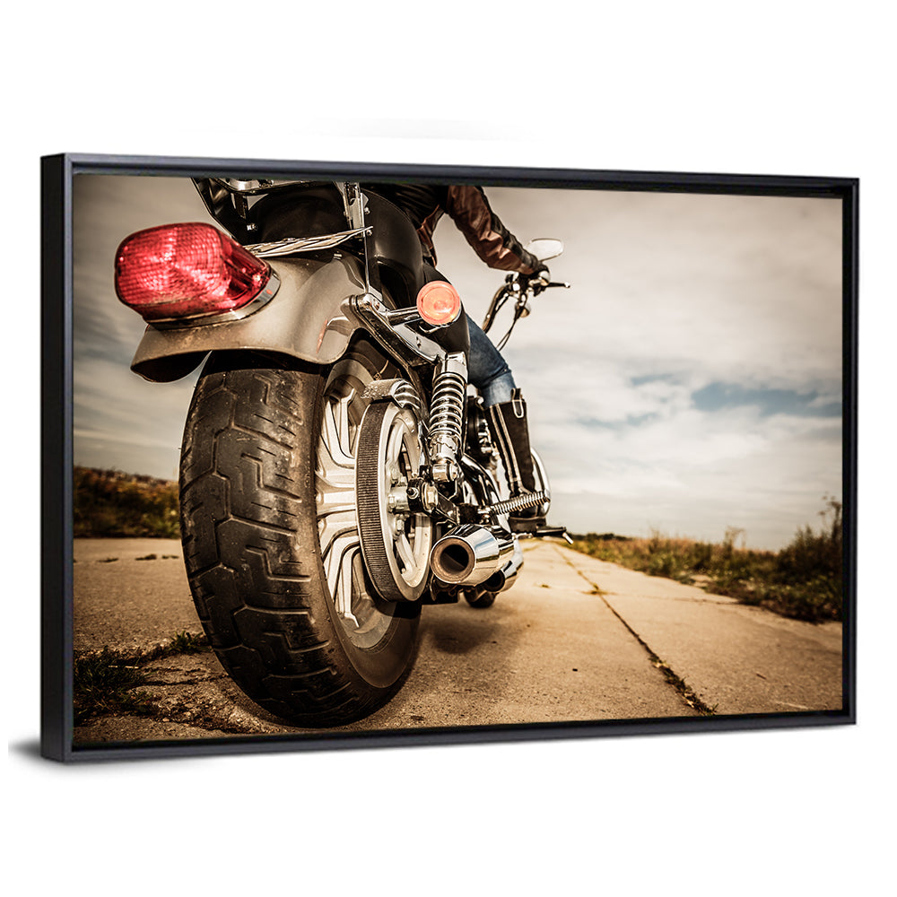 Low Angle Motorcycle Rear View Wall Art
