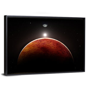 Planet Mars With Moon Wall Art