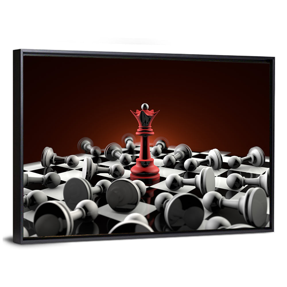 Red Queen Chess Composition Wall Art