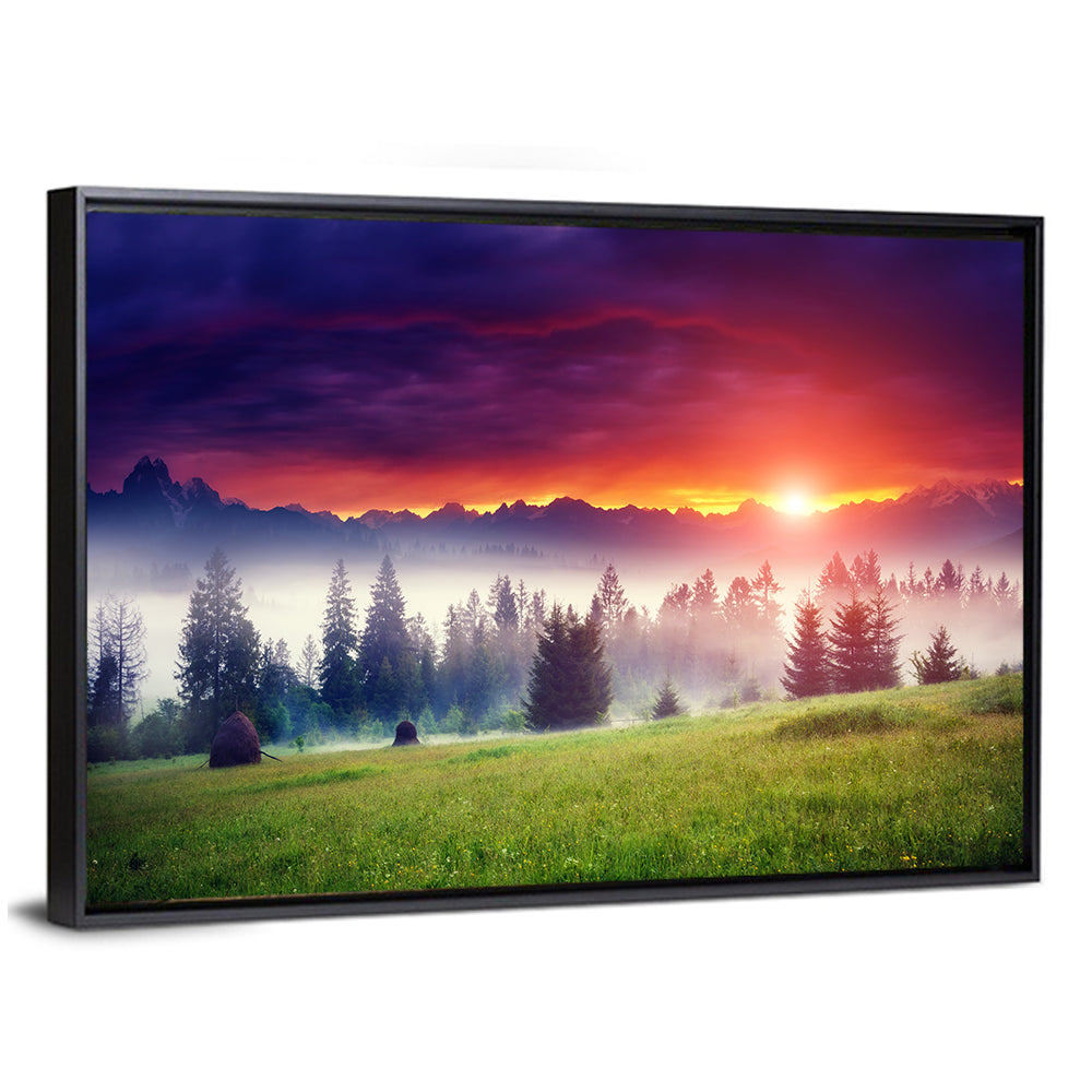 Glowing Mountain at Sunrise Wall Art