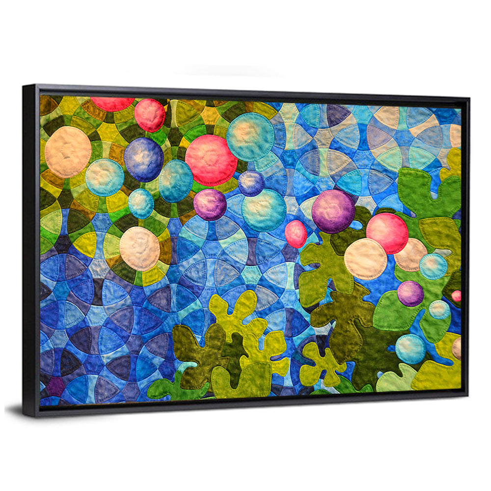 Colorful Quilted Circle Pattern Wall Art