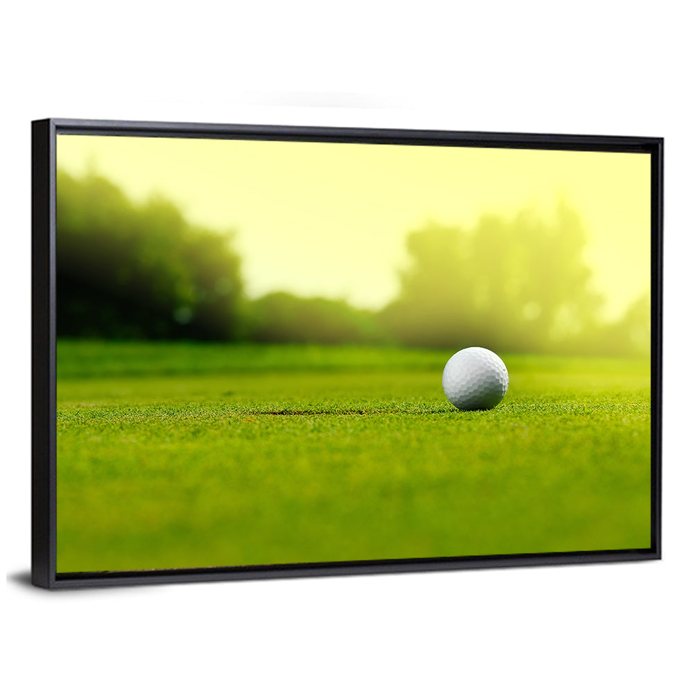 Dimpled Golf Ball on Putting Green Wall Art