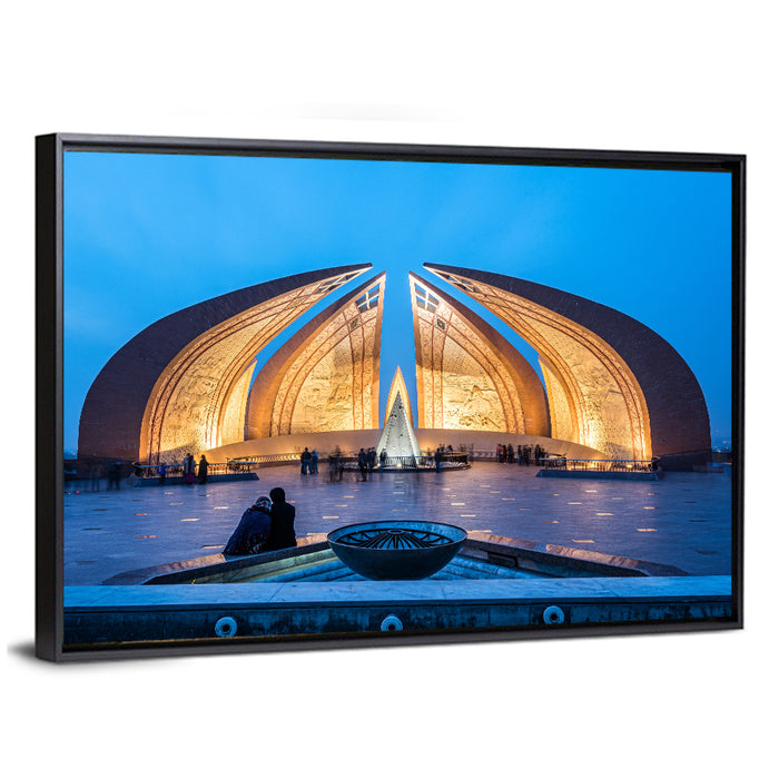 Pakistan Monument at Blue Hour Wall Art as a framed canvas