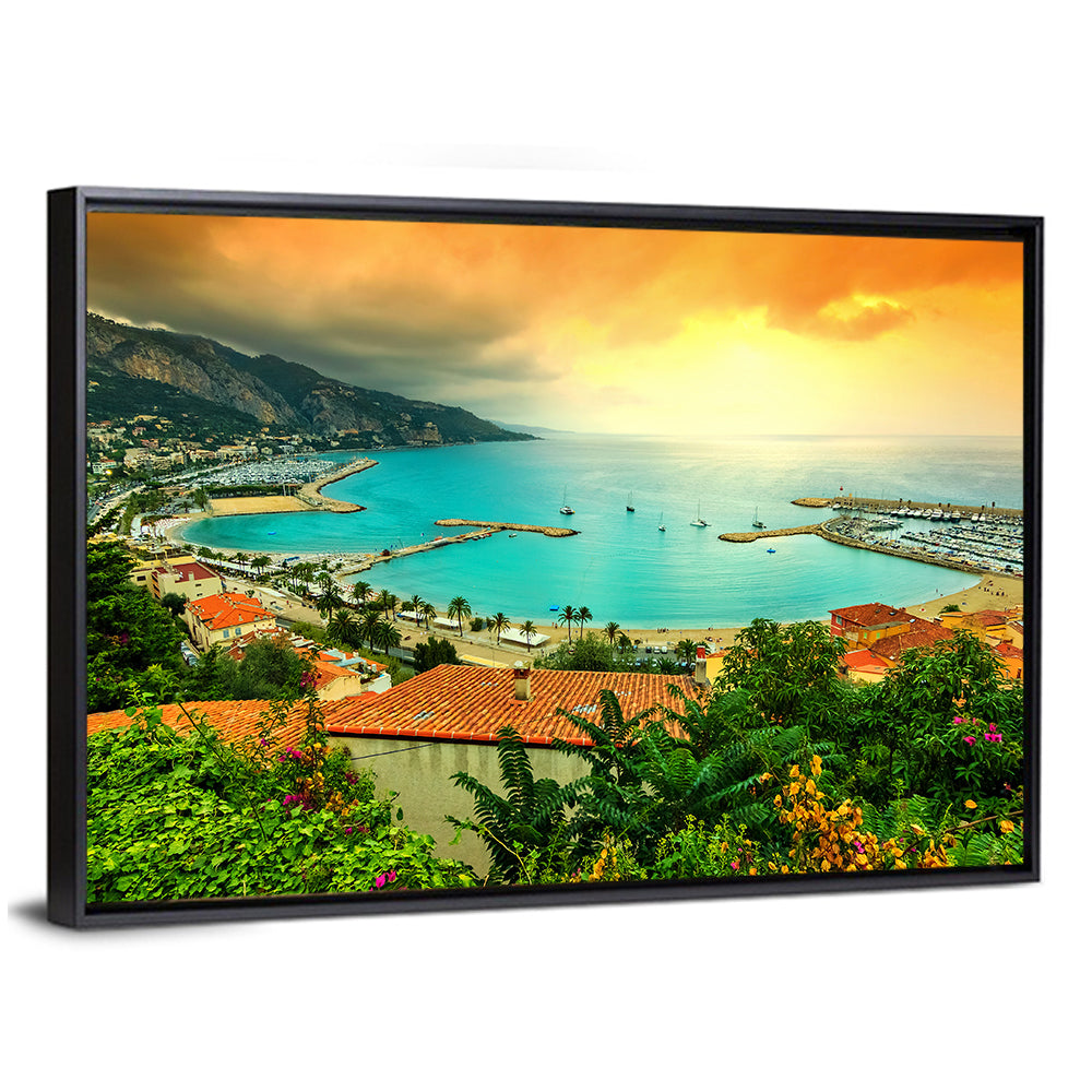 Azur Coast Golden Hour Bay Wall Art