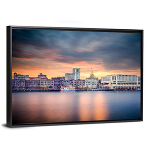 Savannah River Front Skyline Wall Art