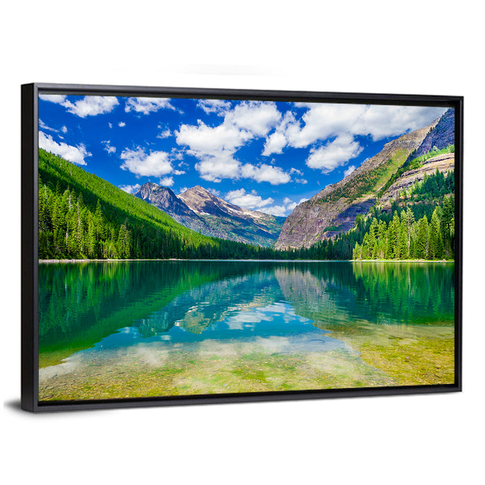 Avalanche Lake Reflection, Glacier National Park Wall Art as a framed canvas