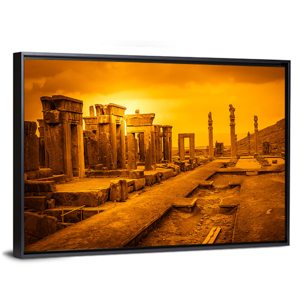 Persepolis Ruins at Golden Dusk Wall Art