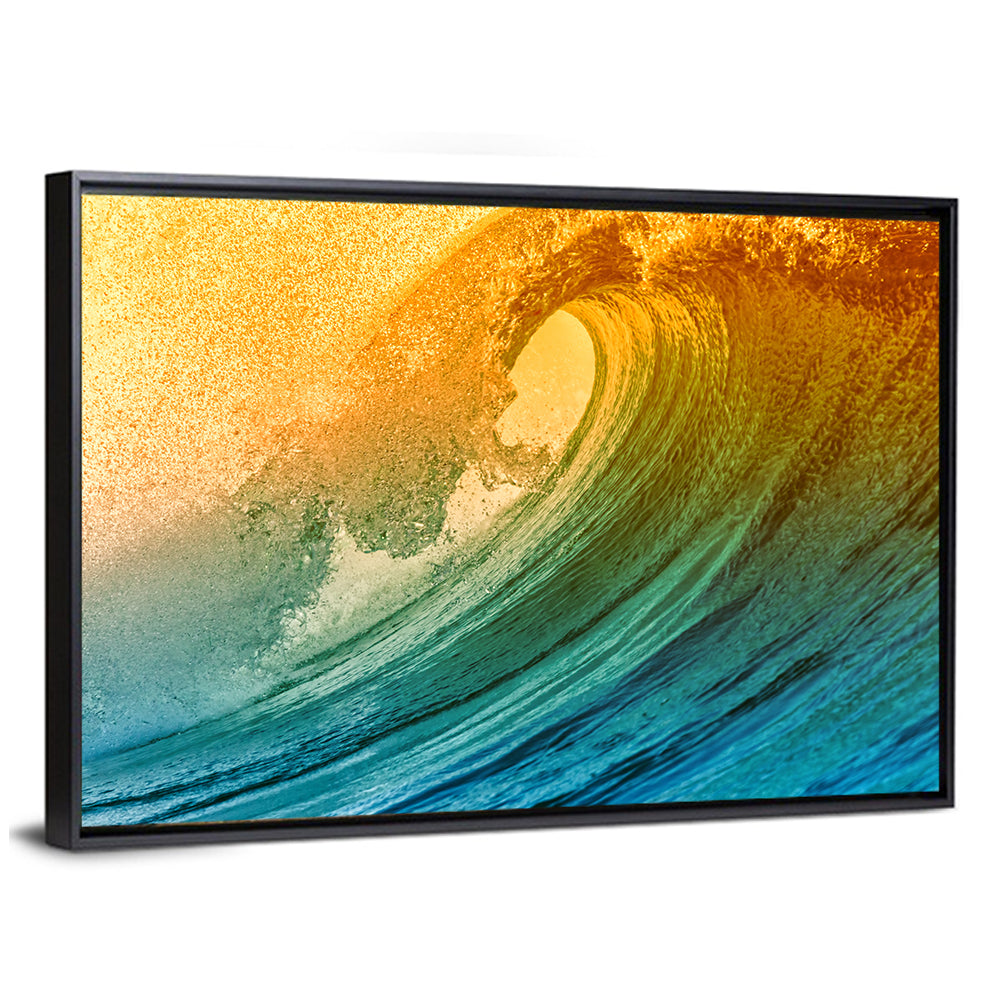 Golden Hour Barrel Wave Wall Art