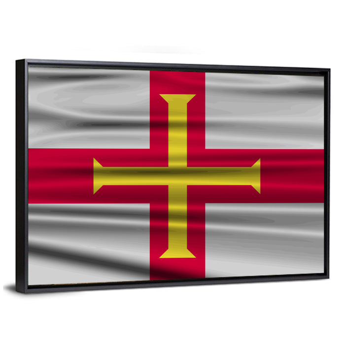 Guernsey Flag Wall Art as a framed canvas
