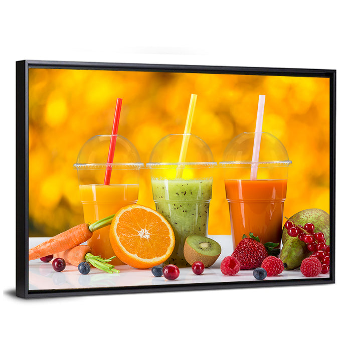 Fresh Juice Trio Wall Art as a framed canvas
