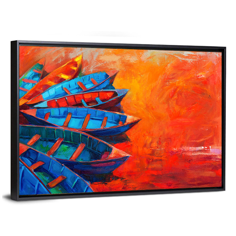 Harbor Boats at Sunset Wall Art