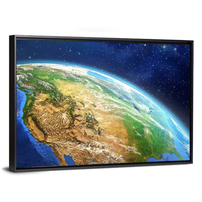 Face of the Earth Wall Art as a framed canvas