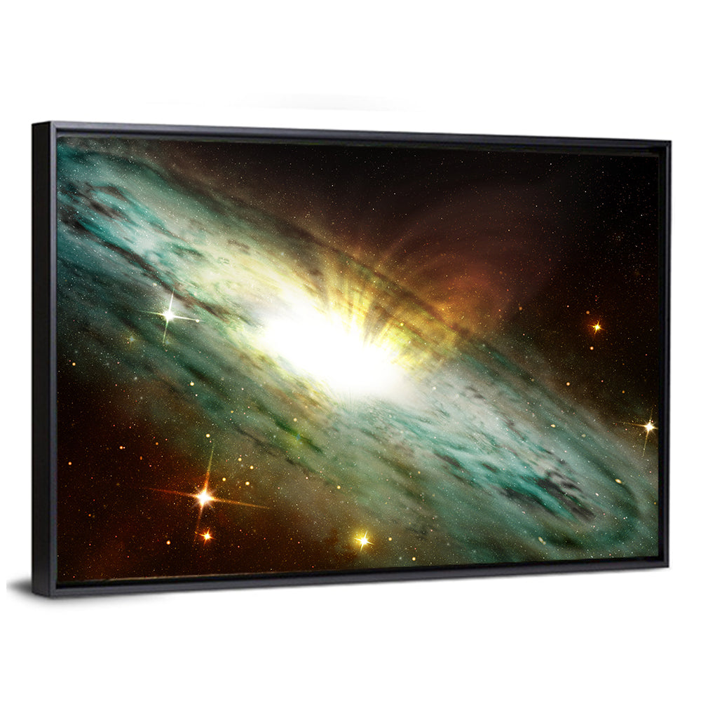 Spiral Galaxy with Glowing Core Wall Art