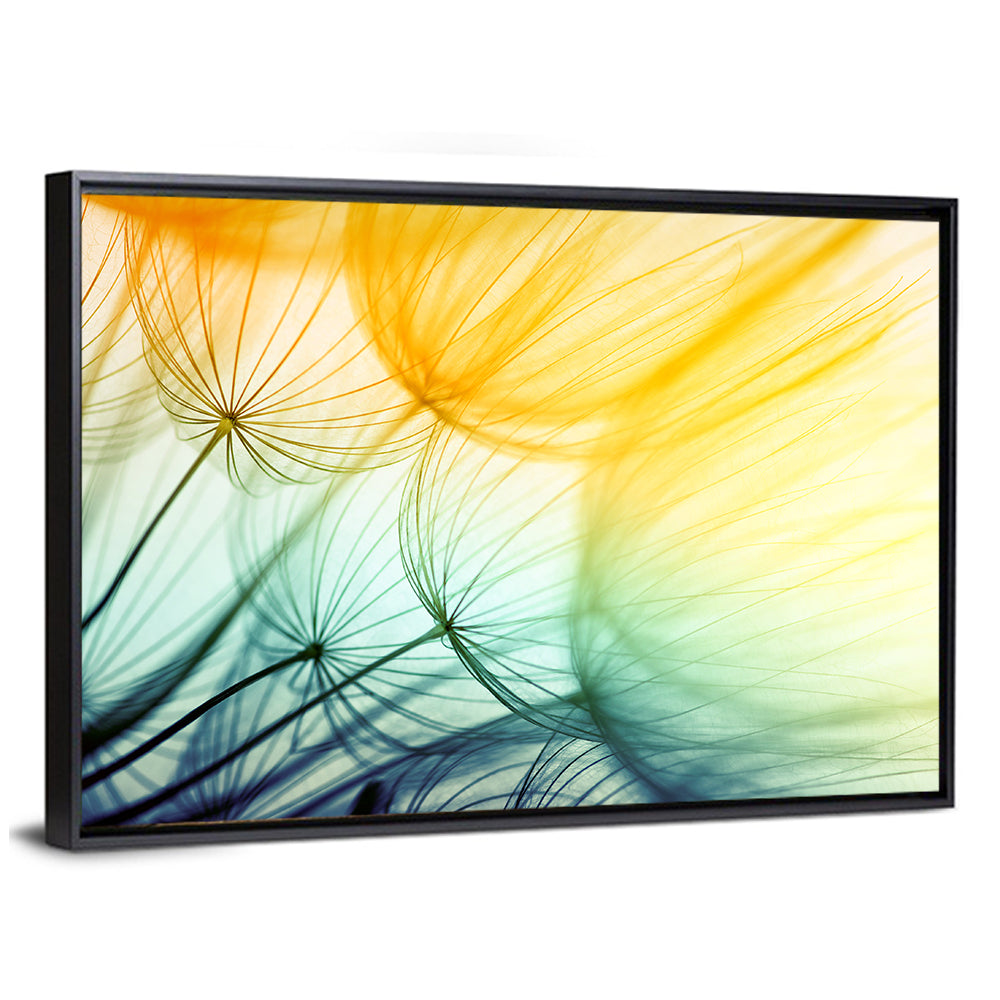 Sunlit Dandelion Seed Macro Wall Art