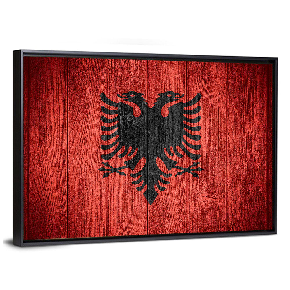 Albanian Flag Emblem Wall Art