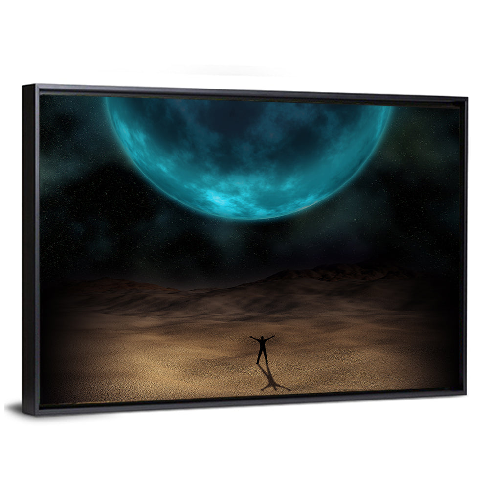 Blue Planet Desert Silhouette Wall Art