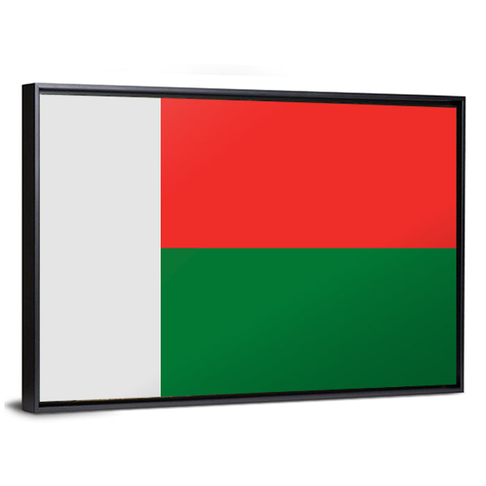 Madagascar Flag Wall Art as a framed canvas