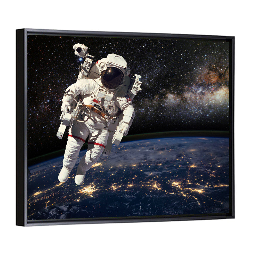 Astronaut Above Earth Horizon Wall Art