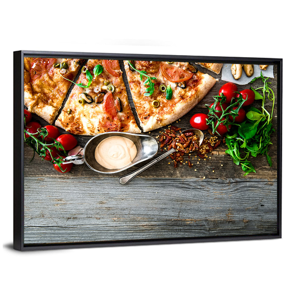 Seafood Pizza with Mussels and Tomatoes Wall Art
