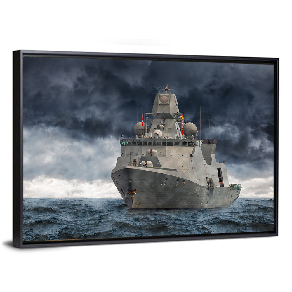 Frigate in Stormy Sea Wall Art