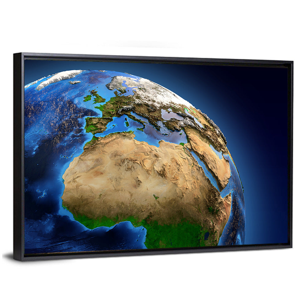 Detailed Earth from Space Wall Art