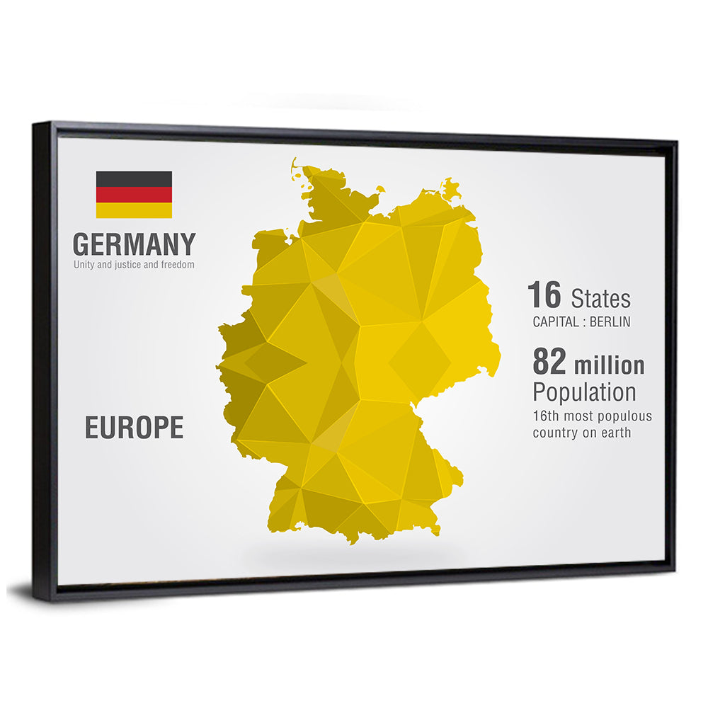 Germany Geometric Map Wall Art