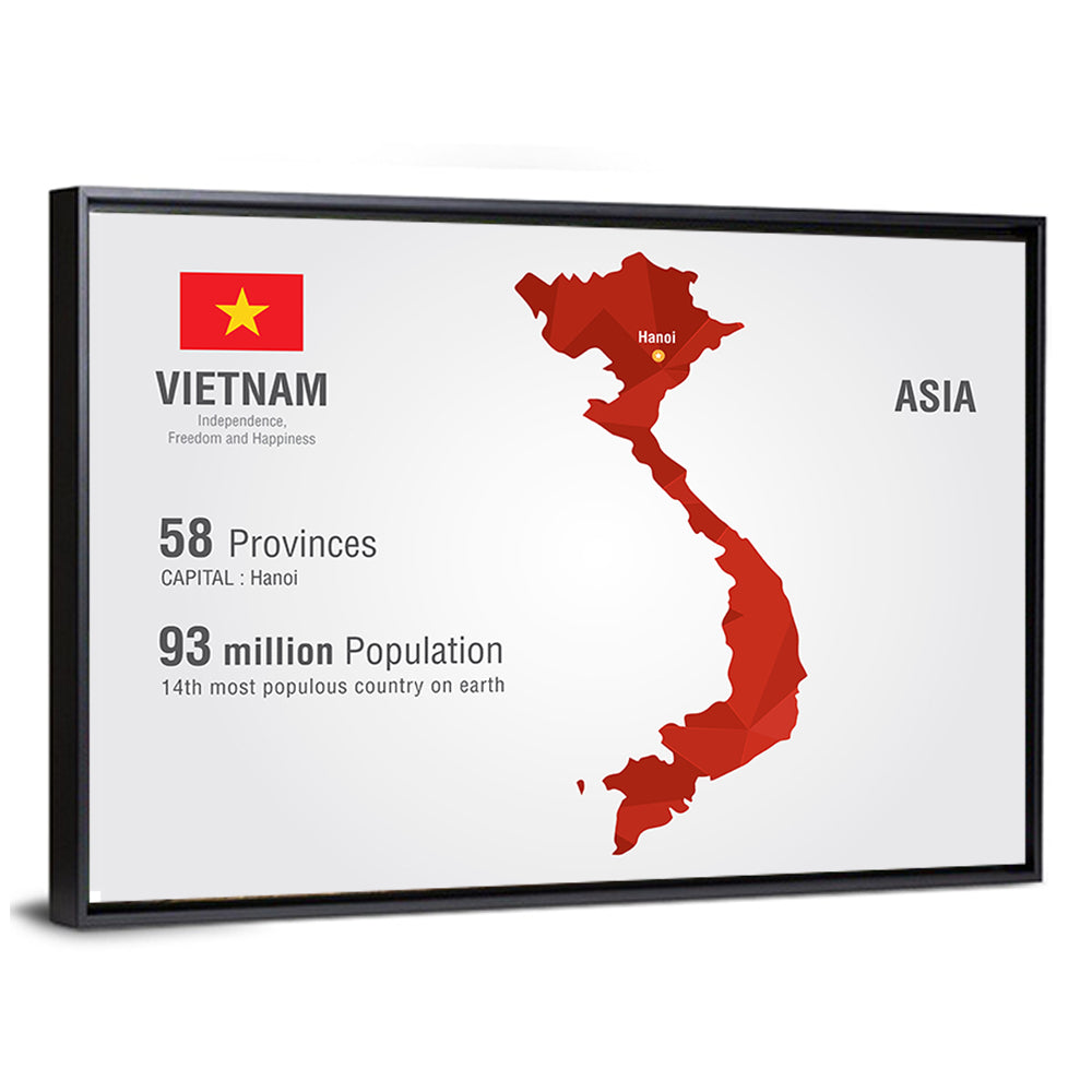Geometric Vietnam Map Wall Art