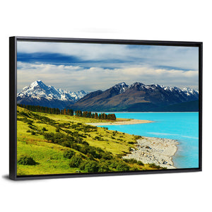 Mount Cook & Pukaki Lake In New Zealand Wall Art