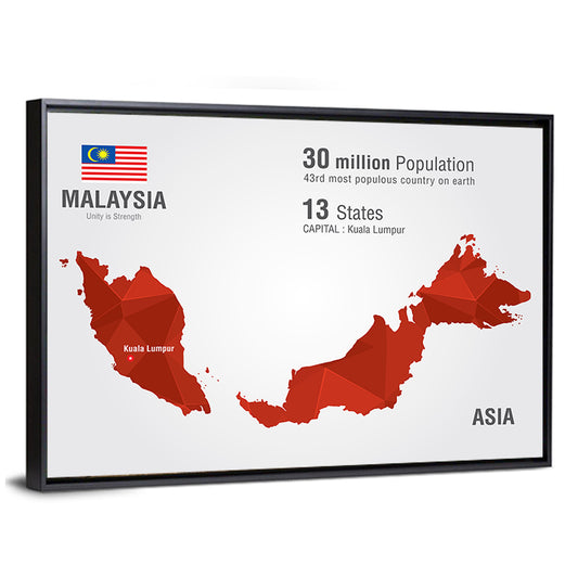 Malaysia Map Wall Art