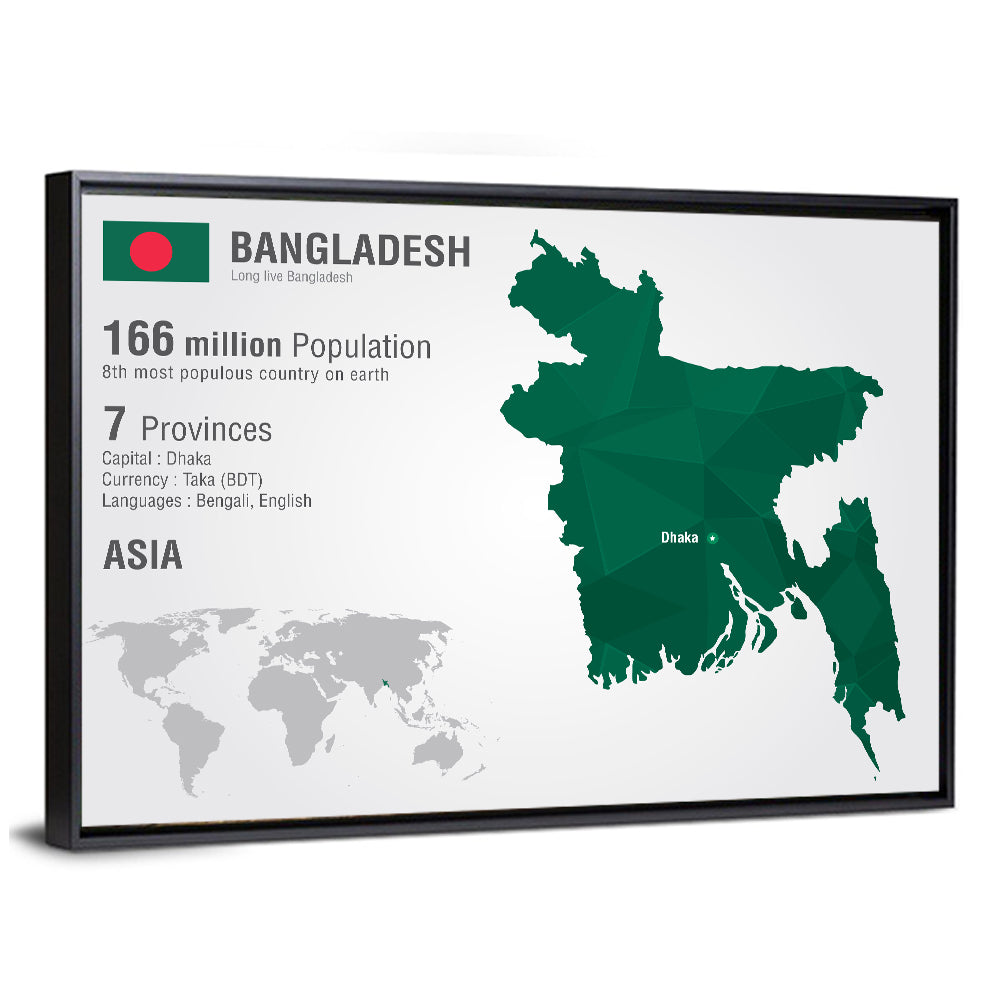 Bangladesh Map Wall Art