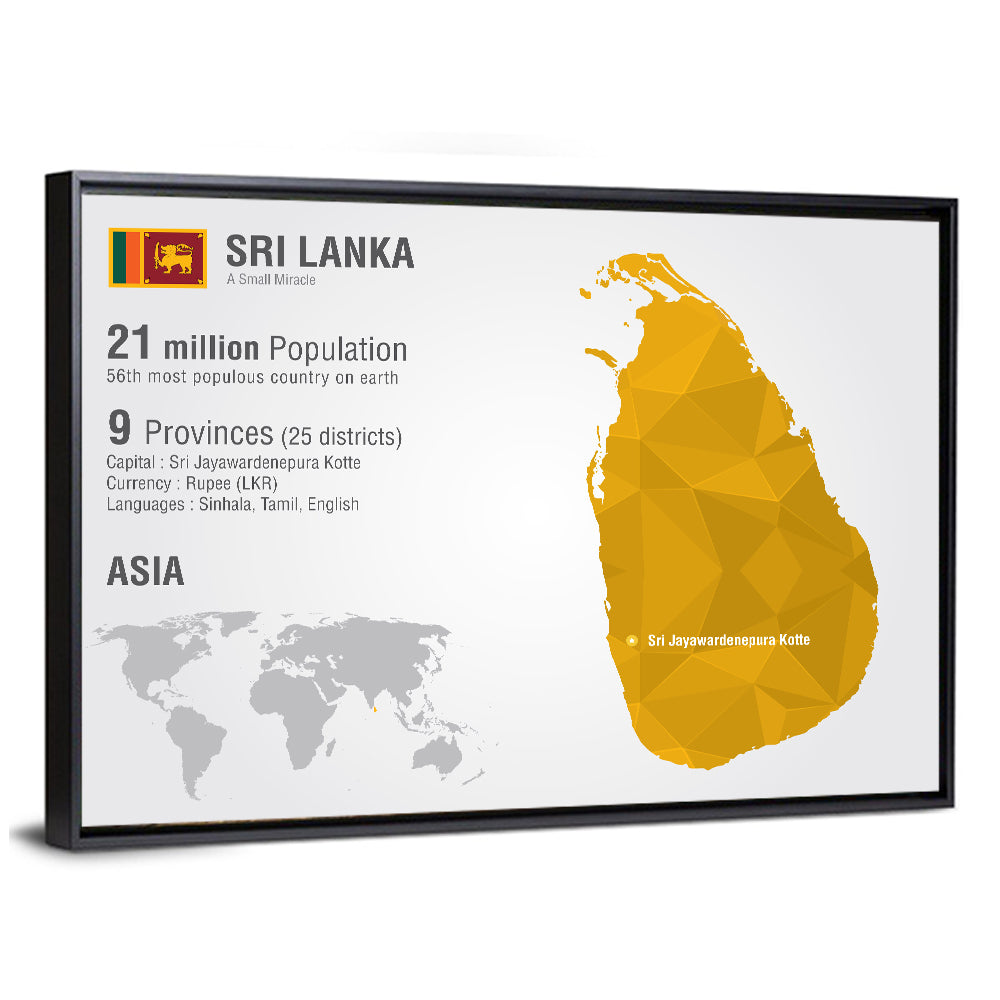 Sri Lanka Geometric Map Infographic Wall Art