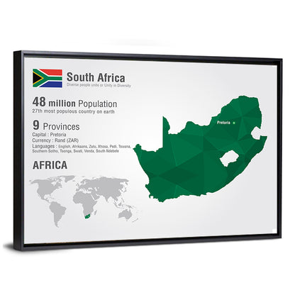 South Africa Map Wall Art