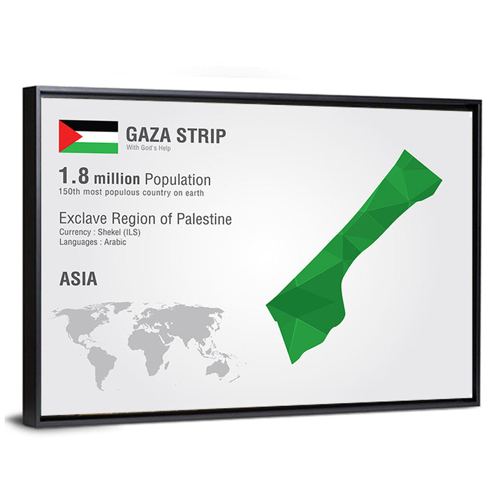 Gaza Strip Geometric Map Wall Art
