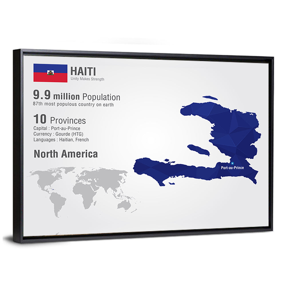 Haiti Geometric Map Wall Art