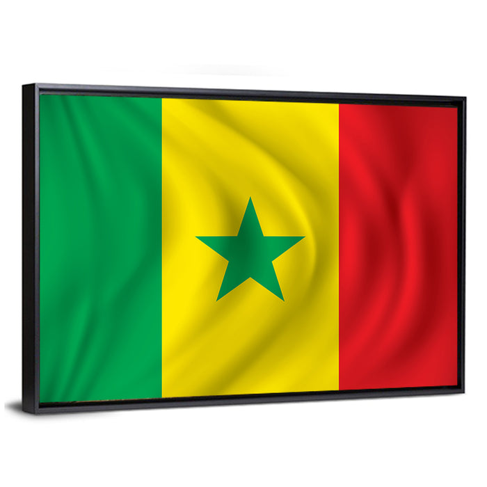 Flag of Senegal Wall Art as a framed canvas