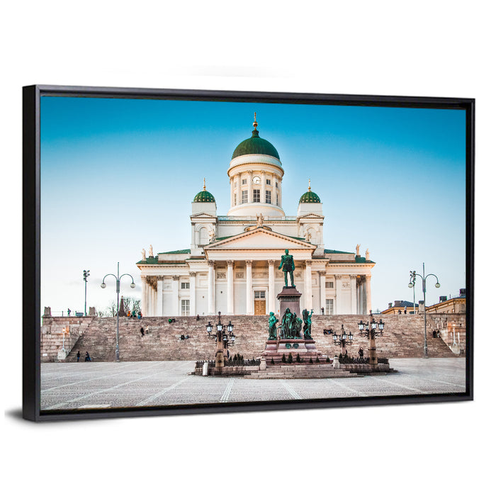 Helsinki Cathedral Wall Art as a framed canvas